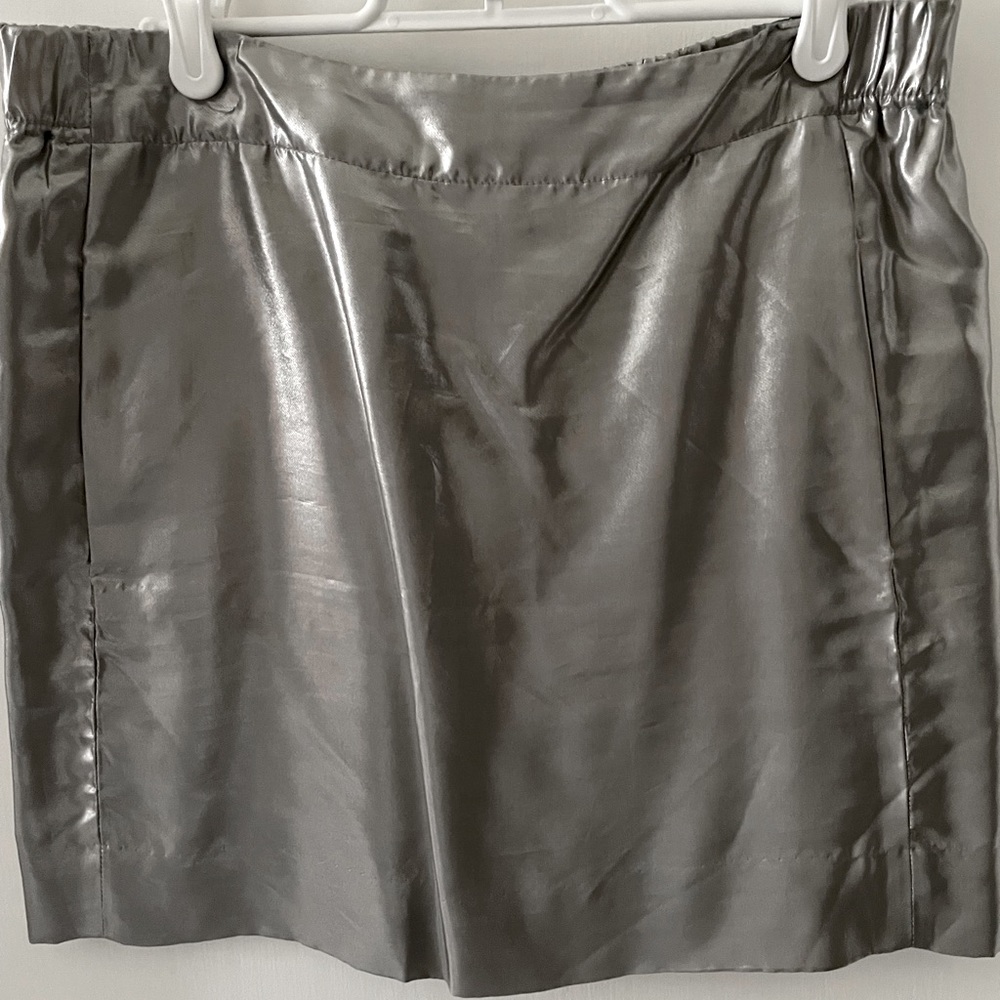 J. Crew Silver Metallic Mini Skirt